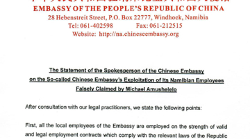 L'ambassade de Chine en Namibie dément les accusations de maltraitance